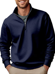 Men's Casual Stand Collar Zipper Sports Sweatshirt