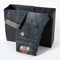 High-end stretch all-match dark jeans