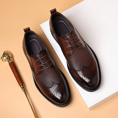 Men's Business Fashion Casual Carved Formal Leather Shoes