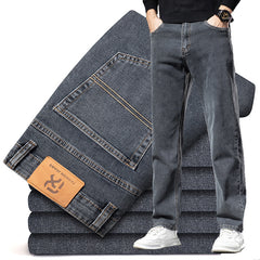 Men's High-end Loose Straight Casual Large Size Versatile Stretch Jeans