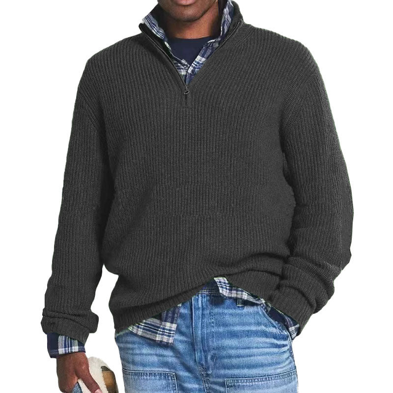 Men's Casual Bottoming Zipper Turtleneck Sweater