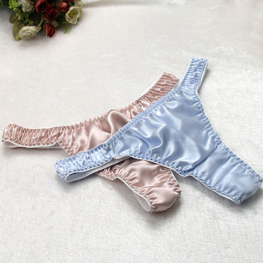 100% Mulberry Silk Low Waist Sexy Breathable Thong