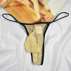 Men's Lace Spider Web Jacquard Pouch Thong