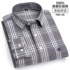 Men's Fashion Breathable Plaid Cotton Embroidered Shirt