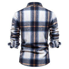Men's Business Fashion Plaid Long Sleeve Shirt