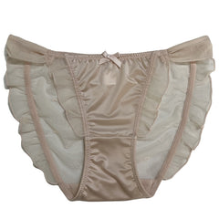 Premium satin lace sheer low rise panties