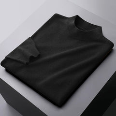 Men's 100% Pure Wool Business Casual High-end Warm Half Turtleneck Sweater