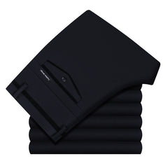 Men's Thickened High Waist Elastic Straight Warm Non-iron Casual Pants