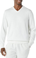 Men's Solid Color V-neck Sweater