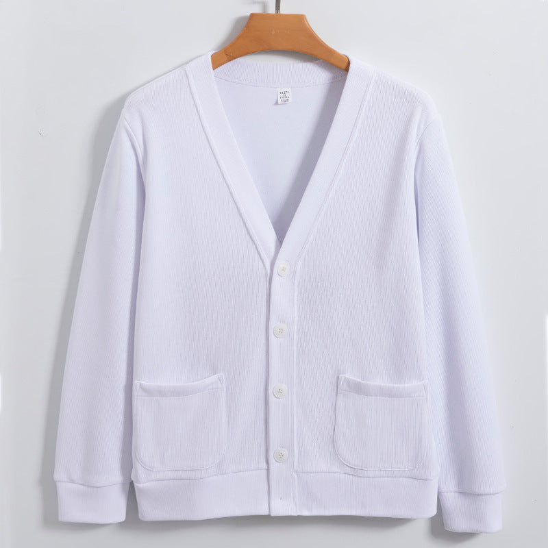 Men's High Quality Pure Cotton V-neck Casual Cardigan