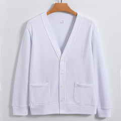 Men's High Quality Pure Cotton V-neck Casual Cardigan