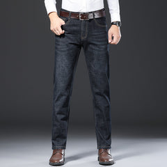 Men's Simple No-iron Cotton Casual Straight Jeans
