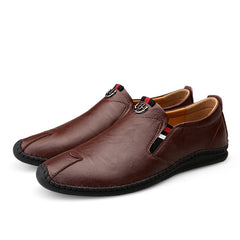 Men's Casual Breathable Leather Soft-soled Driving Shoes