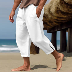 Men's Linen Summer Beach Pants Comfortable Breathable Casual Daily Resort Pants