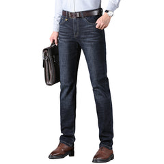 Loose stretch business straight plus size jeans