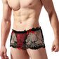 Men's High Waist Sexy Lace Transparent Boxers