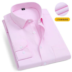 Men's Business Striped Cotton Professional Work Shirt