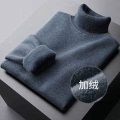 Men's Fleece Warm High Collar Knitted Sweater