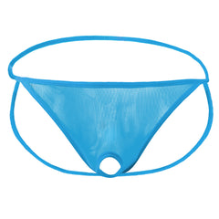 Men's Sexy Transparent Mesh Open Low Rise Thong