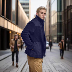 2024 New Polar Fleece Colorblock Stand Collar Jacket