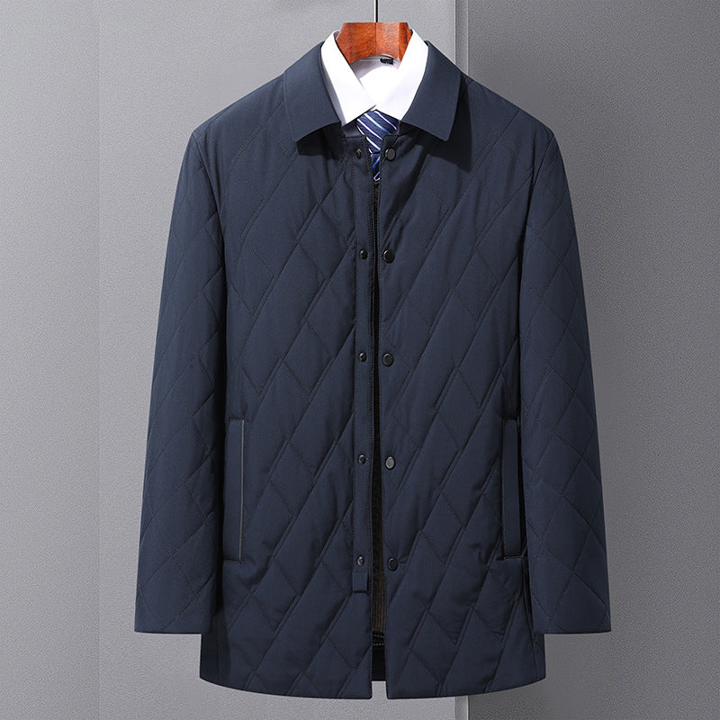 Men's Business Casual Silk Cotton Lapel Loose Cotton Jacket