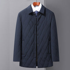 Men's Business Casual Silk Cotton Lapel Loose Cotton Jacket