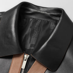 Men's Lapel Casual Leather Jacket