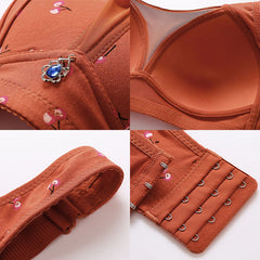 Plus size thin non-wire printed bra