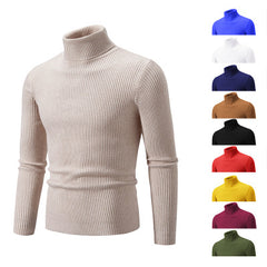 Men's New High Collar Casual Solid Color Sweater