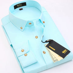 High-end business casual solid color no-iron anti-wrinkle shirt
