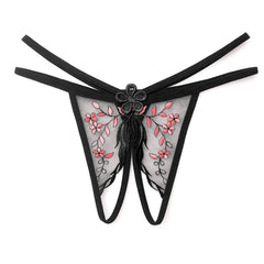 Open Crotch Sexy Hollow Low Waist Thin Strap Thong