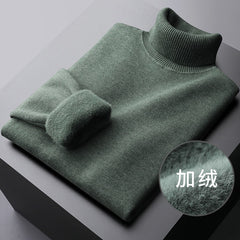 Men's Fleece Warm High Collar Knitted Sweater