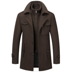 Men's Fashion Double Collar Cold-resistant Wool Coat
