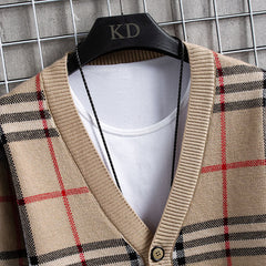 Men's Casual Fashion Striped Knitted Cardigan