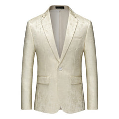 Men's Color Block Printed Casual Fashion Blazer