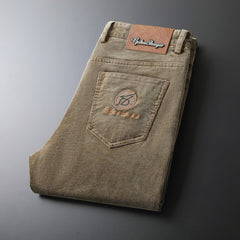 Men's Corduroy Business Straight Thermal Casual Pants