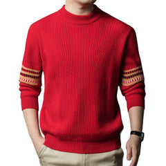 Men's 100% wool round neck trendy sweater