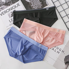 Men's Ultra-thin Ice Silk Mesh Breathable Quick-drying Transparent Sexy Briefs