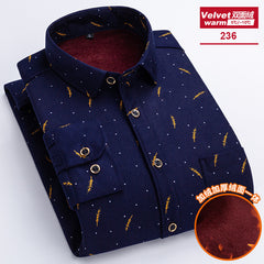 Men's Long-sleeved Double-sided Velvet Loose Casual Shirt
