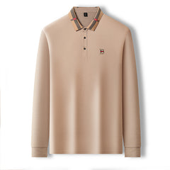 Men's Business Casual Cotton Embroidered Polo Shirt