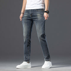 High-end stretch all-match dark jeans