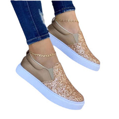 Large size new flat sequined loafers