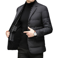White duck down stylish detachable scarf collar coat