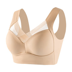 Plus size wireless lace push up bra