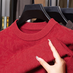 Fashion round neck knitted jacquard casual sweater