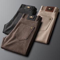 Men's Winter Striped Soft Business Casual Pants