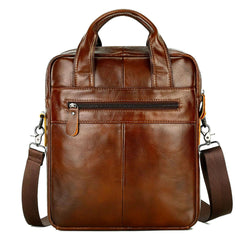 Top layer cowhide business vertical handbag
