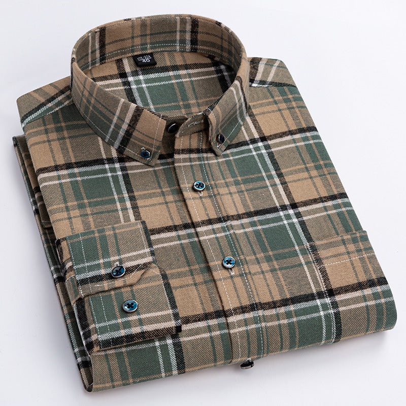 Pure cotton long-sleeved business casual shirt