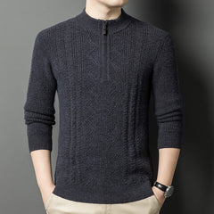 Thickened warm half-zip knitted bottoming sweater