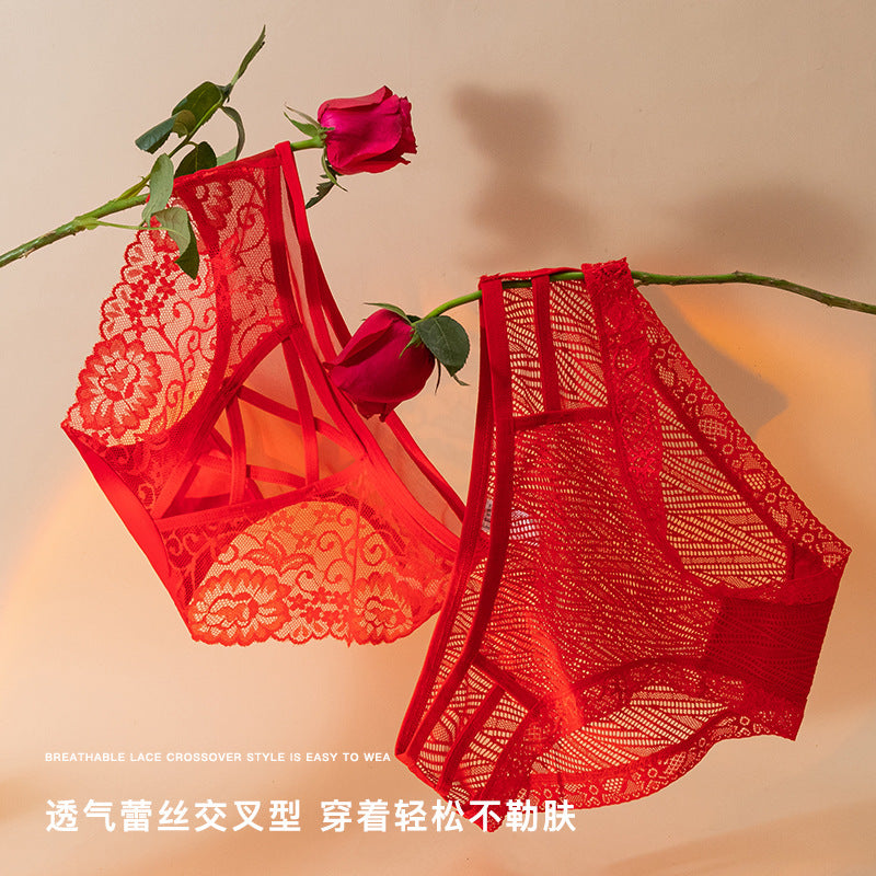 Breathable Skin-friendly Hollow Lace Mesh Panties